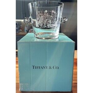 TIFFANY & CO CRYSTAL SCROLL CHAMPAGNE ICE BUCKET FAIRMONT HOTEL SAN FRANCISCO 00